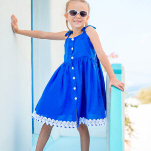 Girls Royal Blue Summer Dress